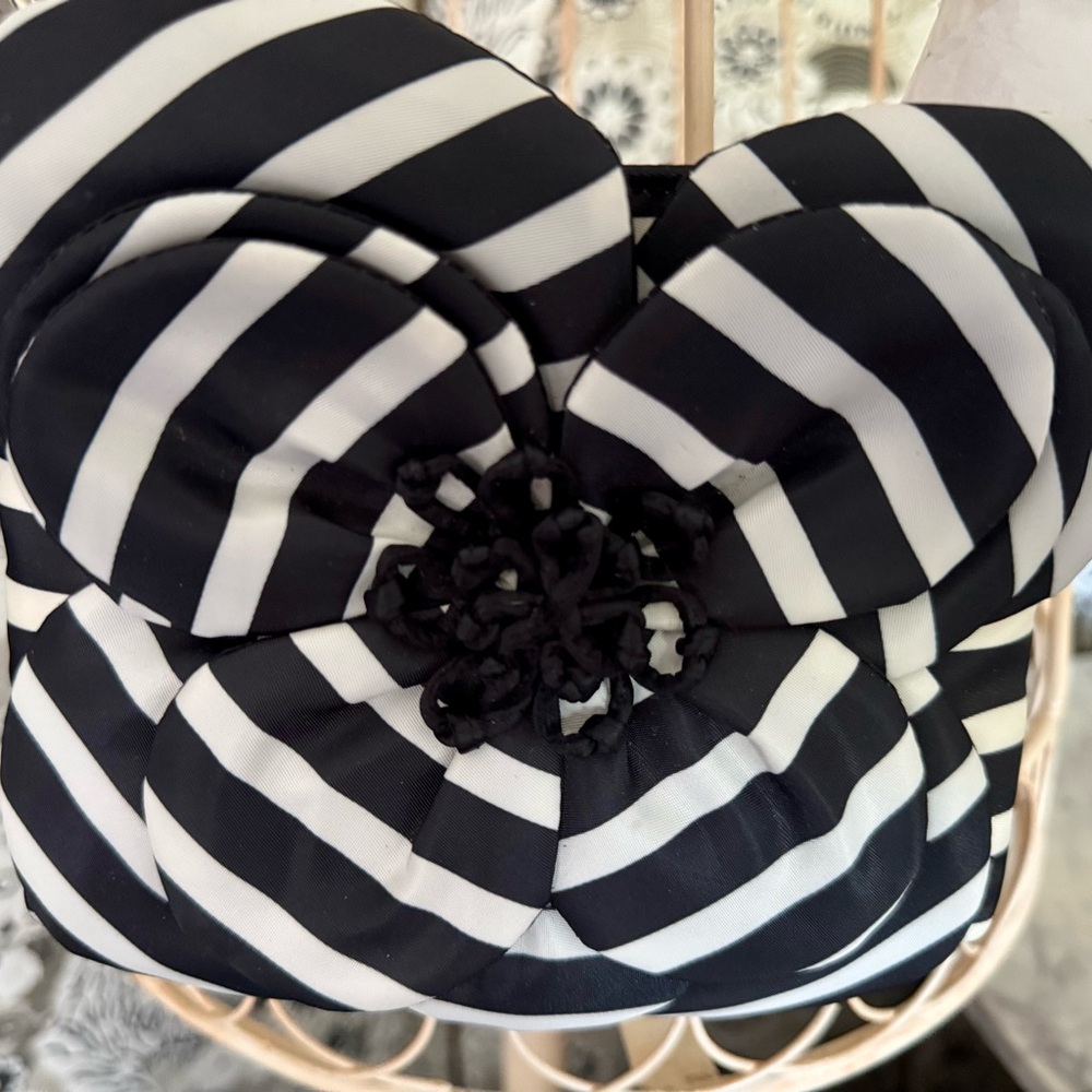 kate spade Black and White Striped Floral Crossbody Bag